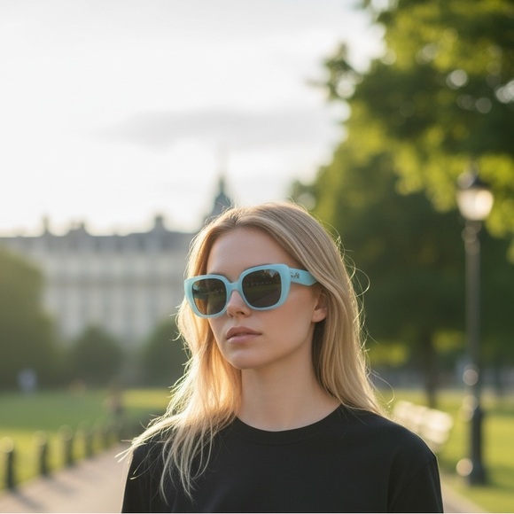 Burberry Accessories - Burberry Women's Square Sunglasses Light Blue UV400 Protection New in box COA